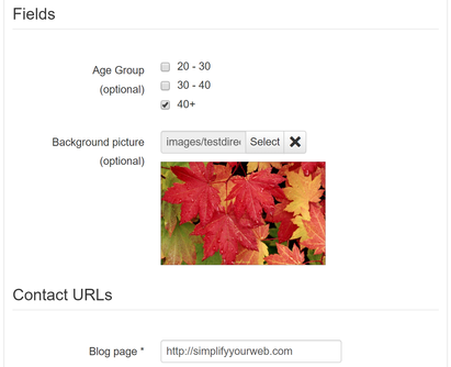 Custom fields in a user profile Custom fields in a user profile