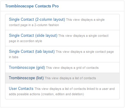 Trombinoscope view (list)