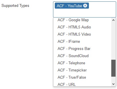 Selecting third-party custom fields in the global configuration
